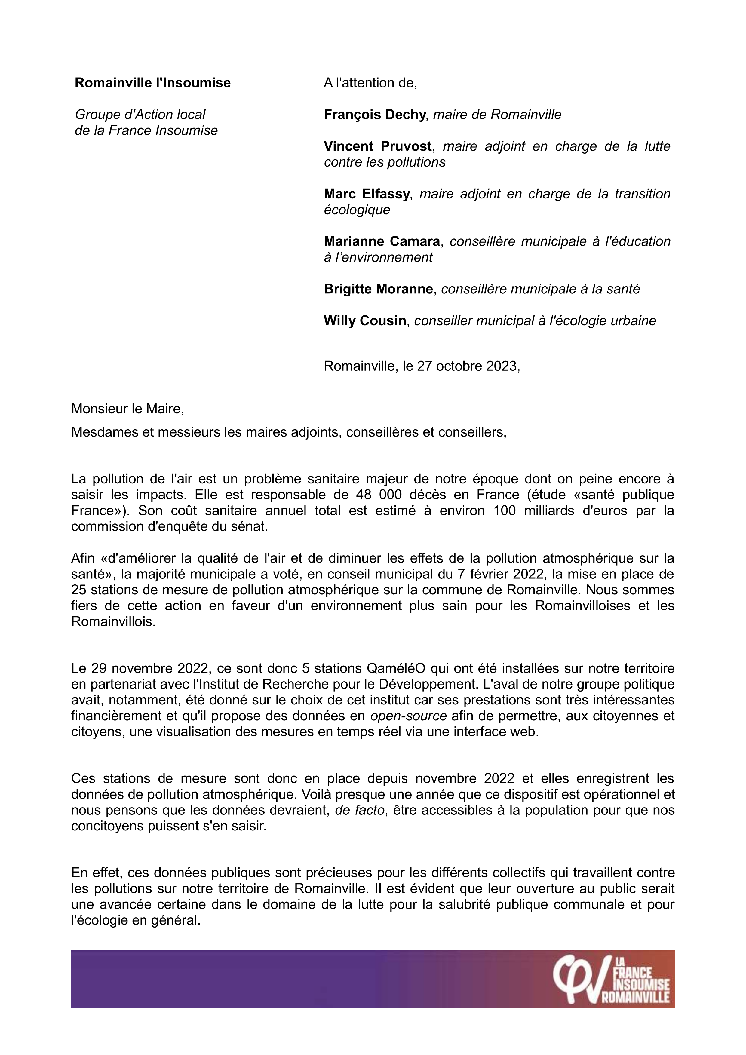 Capteurs de pollution