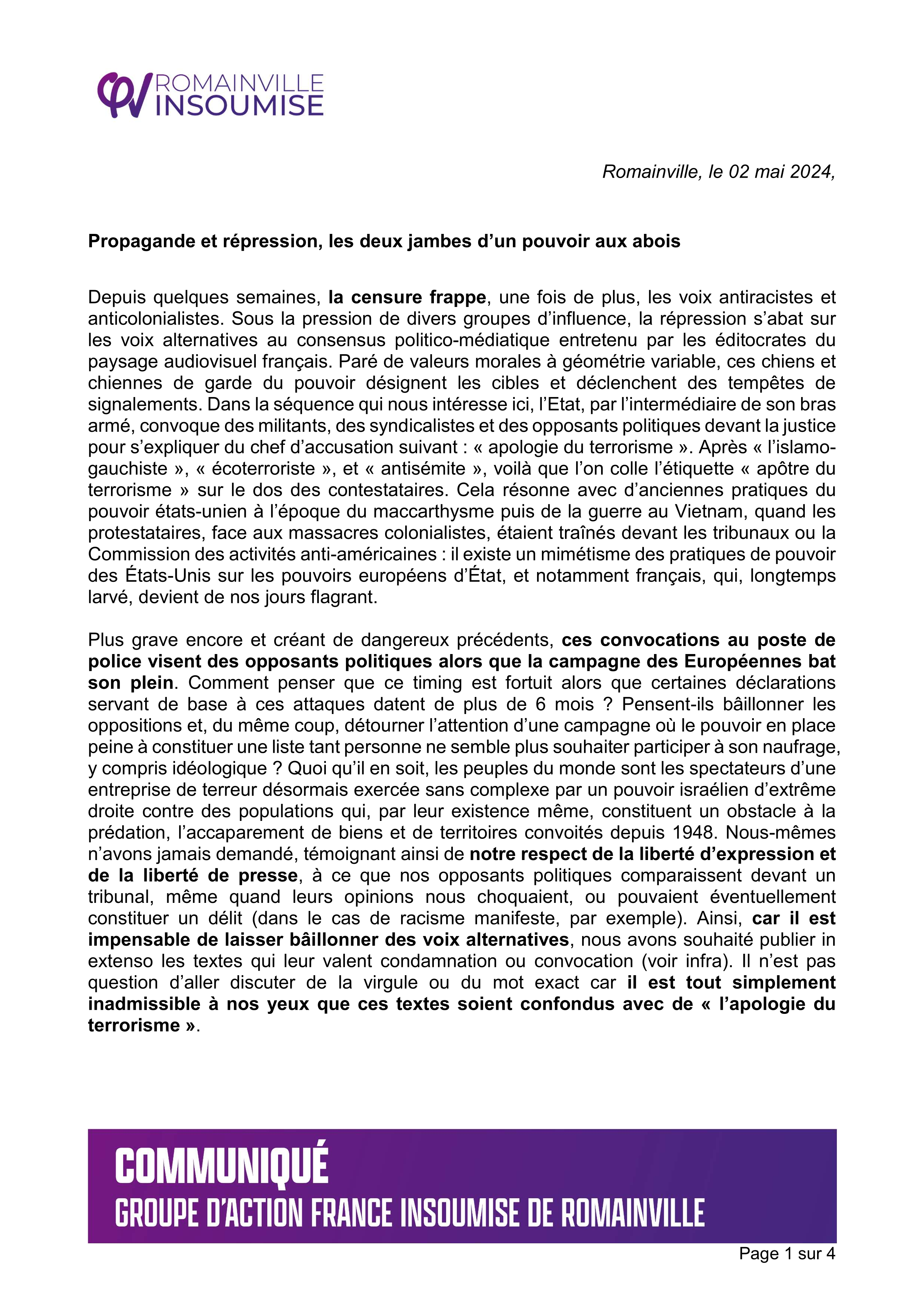 Propagande et répression